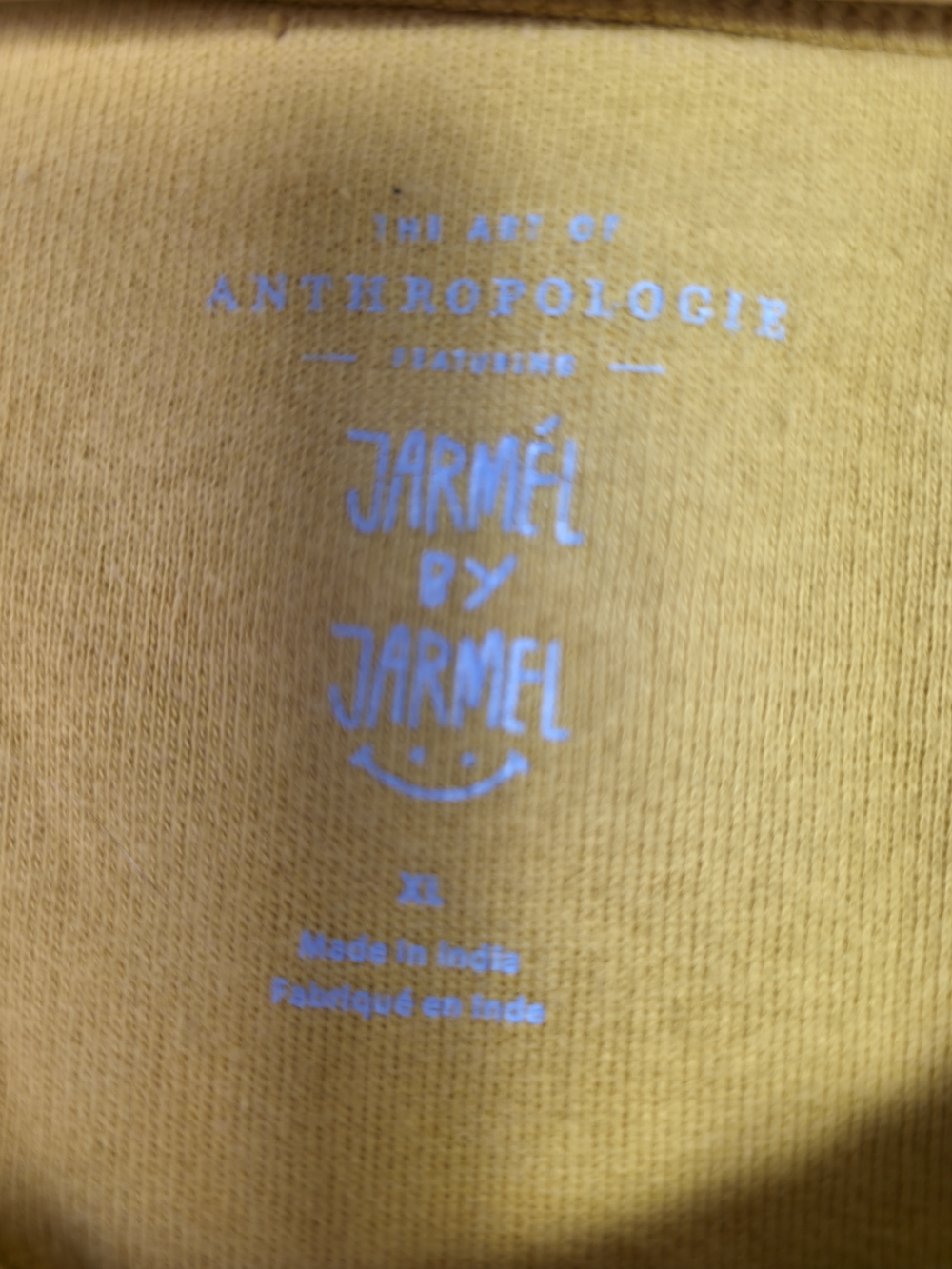 Anthropologie Jarmel by Jarmel Leopard Rainbow Sweatshirt Tee XL Mustard Boho - Picture 6 of 10